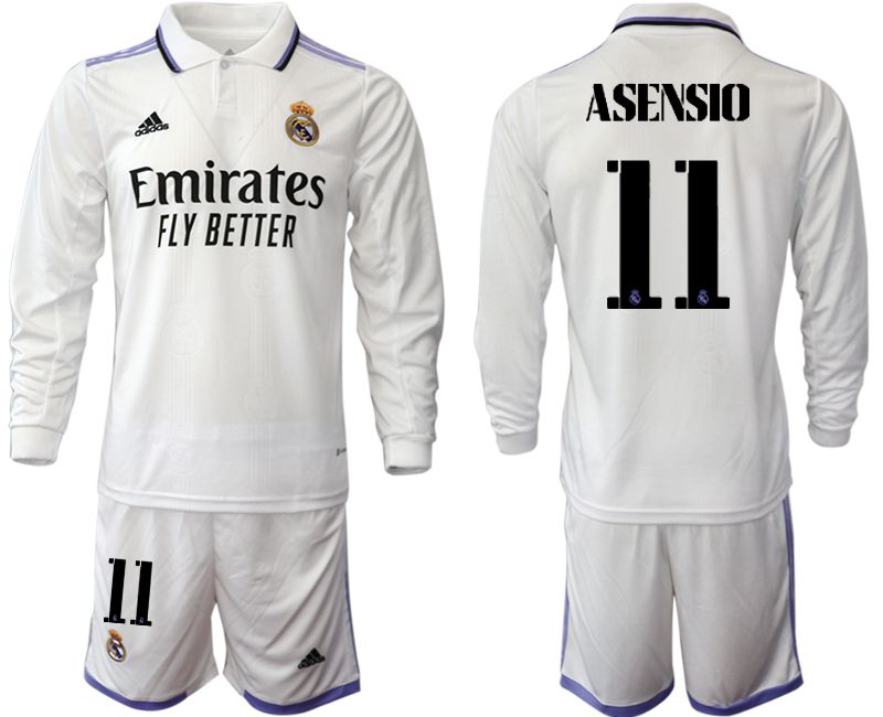 Men 2022-2023 Club Real Madrid home long sleeve white #11 Soccer Jersey